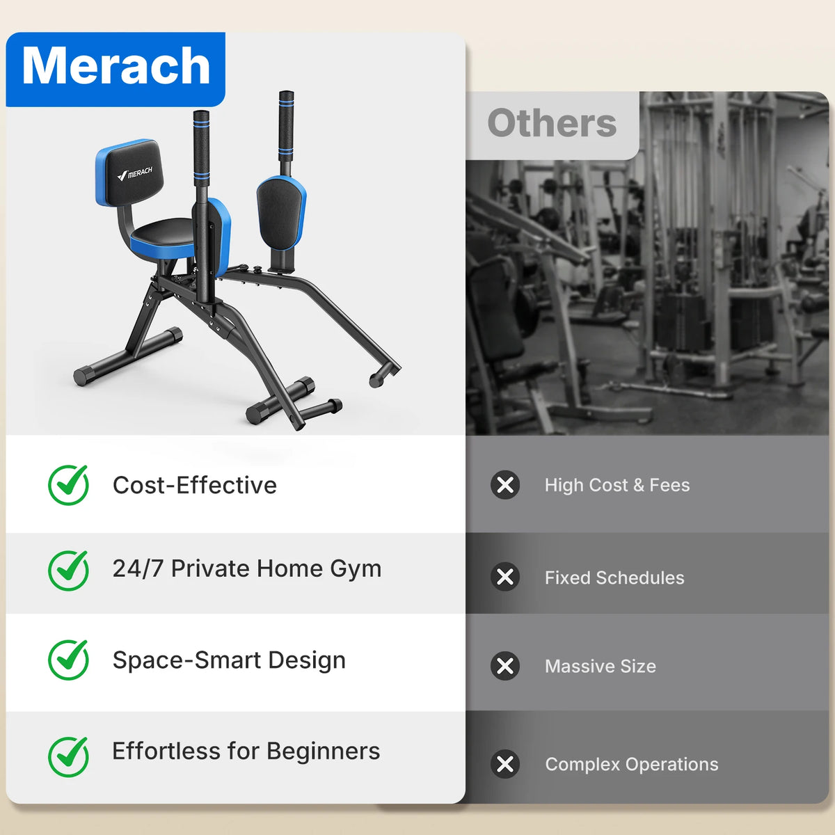 MERACH Adjustable Hip Abductor Machine for Glute and Thigh Training