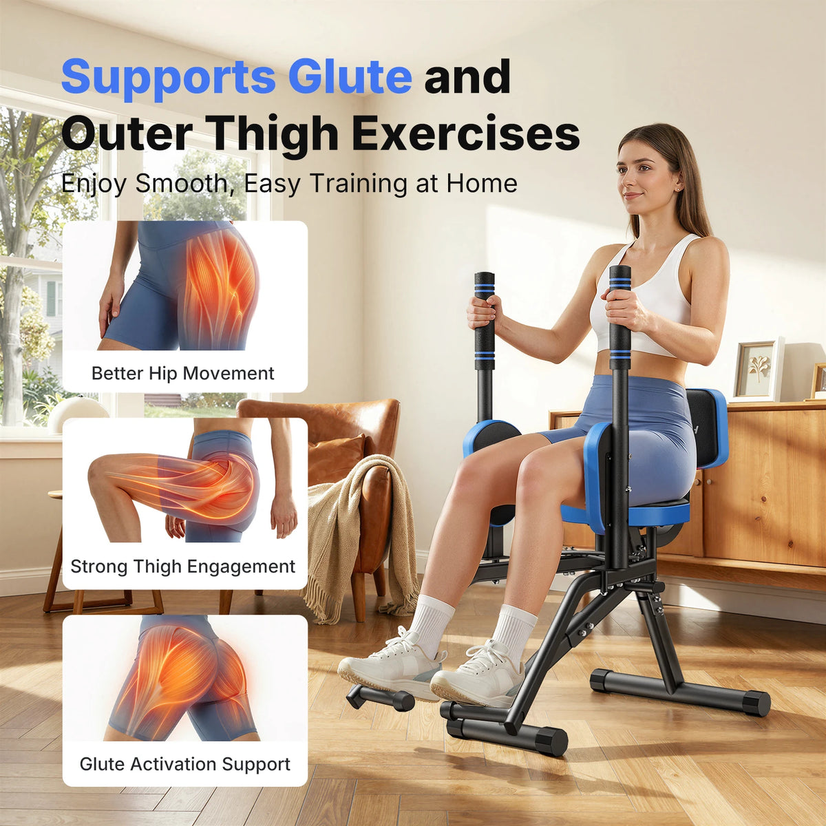 MERACH Adjustable Hip Abductor Machine for Glute and Thigh Training