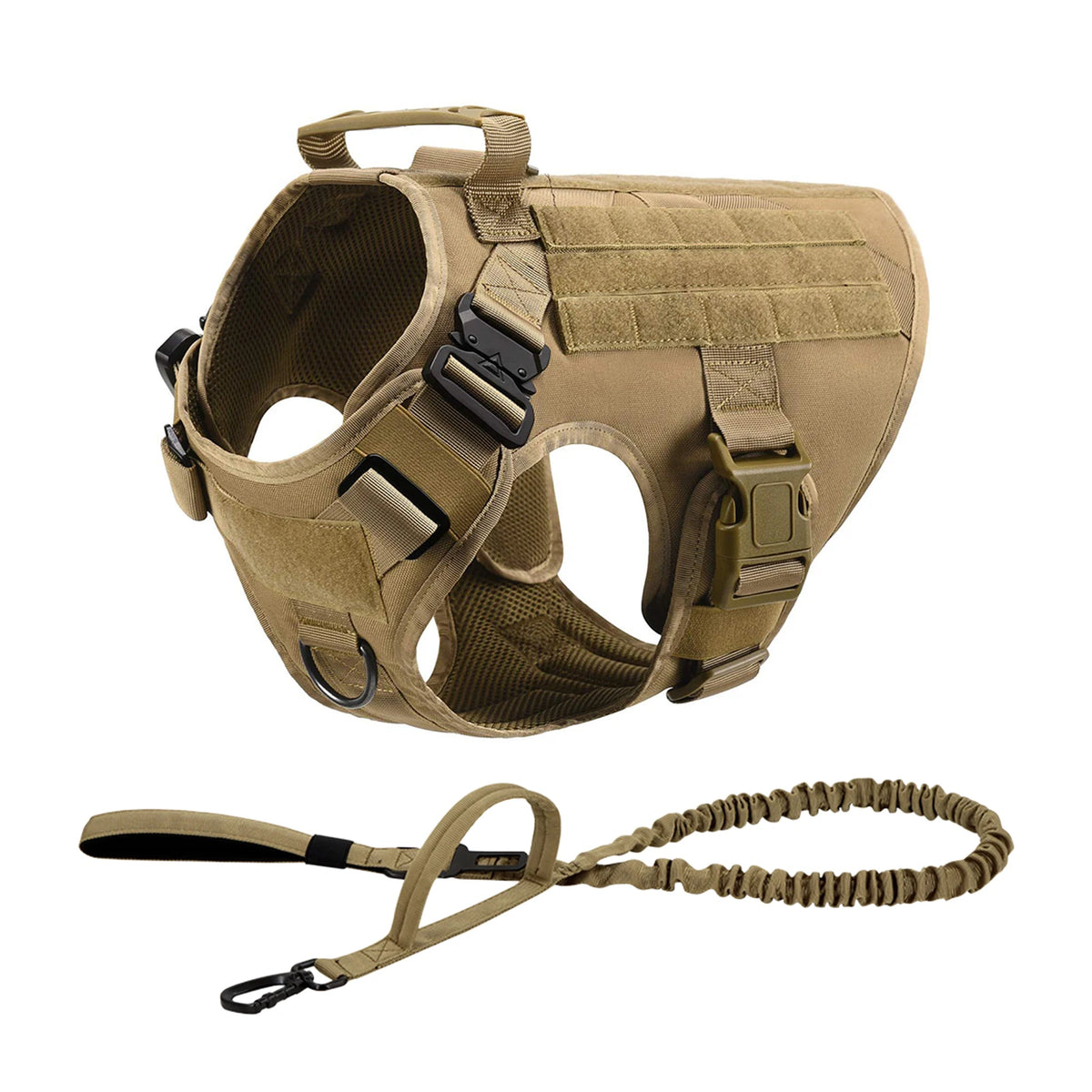 PETRAVEL Tactical Dog Harness With MOLLE Pouches for Training and Walking