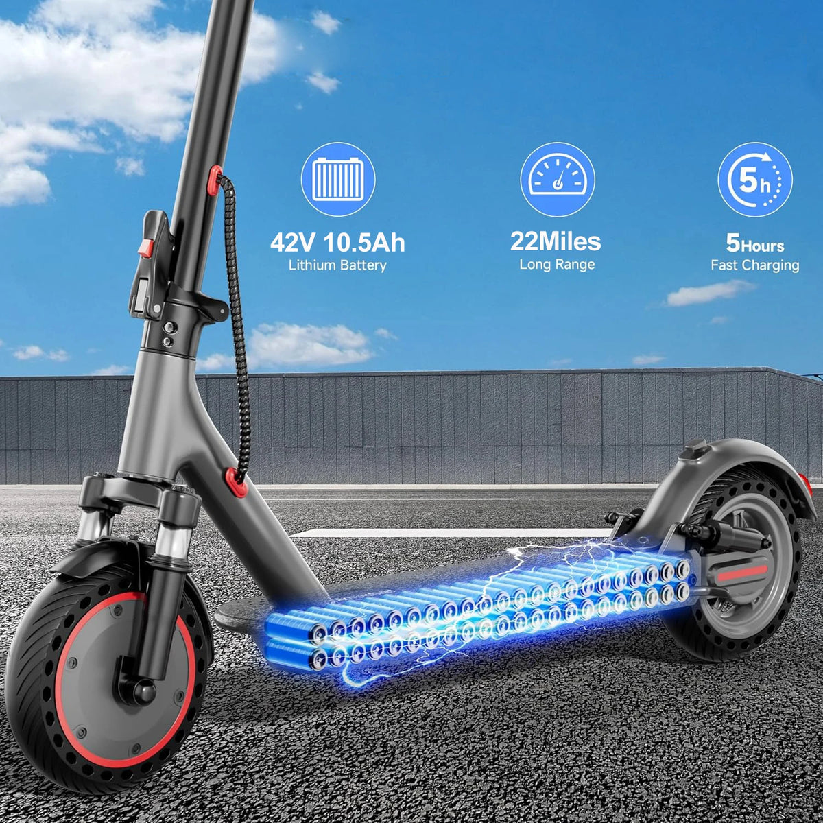 AOVOPRO 500W Electric Scooter With App Control And Solid Tires