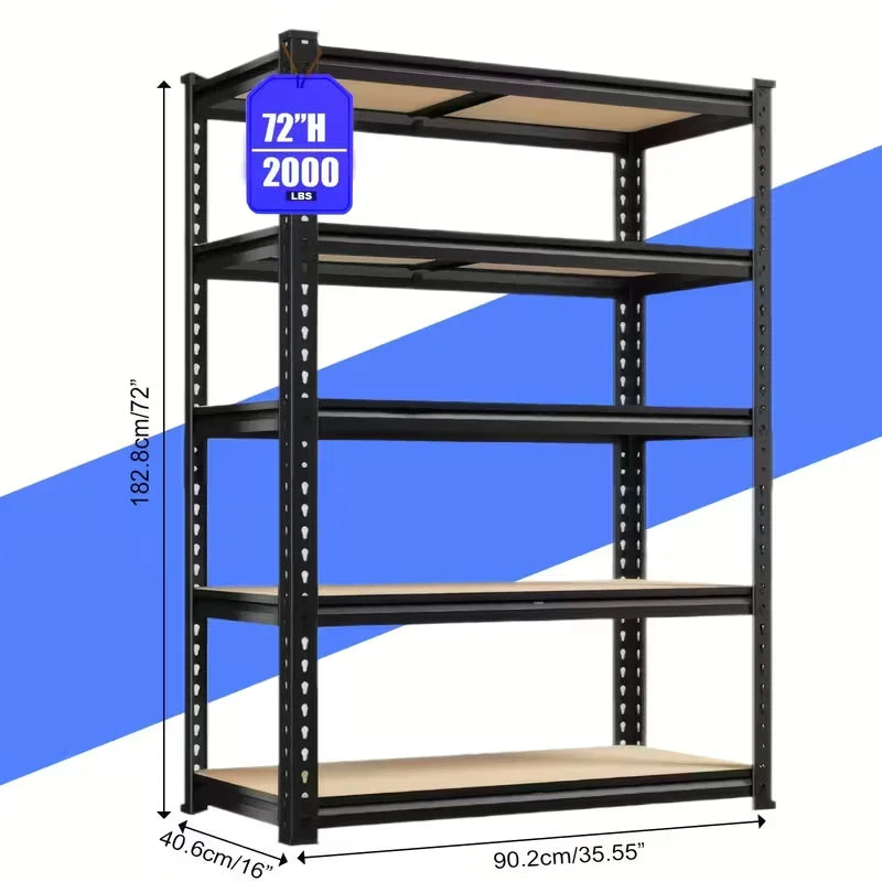 SARENZOON Adjustable Heavy Duty Metal Shelving Unit With Pegboard Panel System