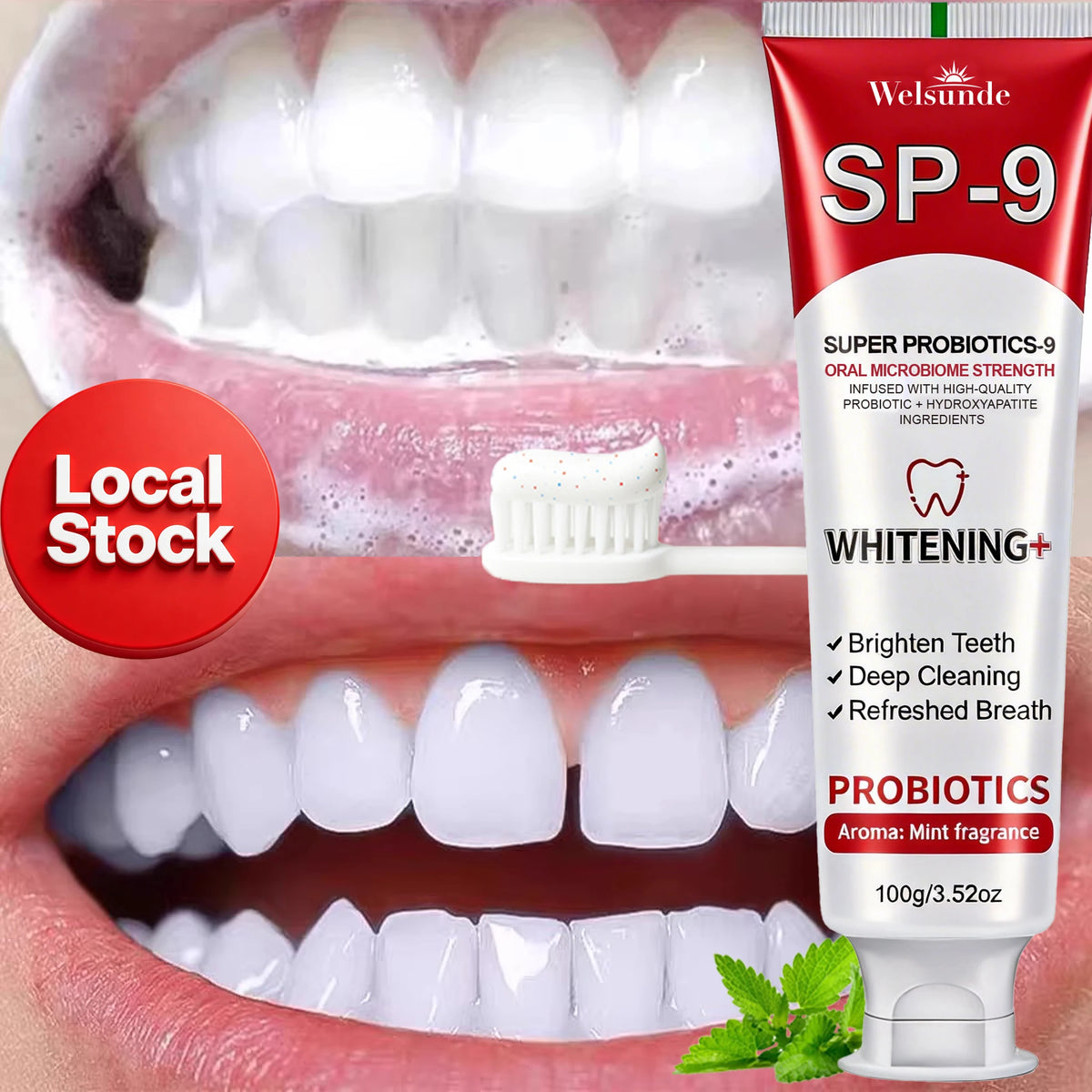 Welsunde Whitening Toothpaste With Probiotics And Hydroxyapatite For Fresh Breath