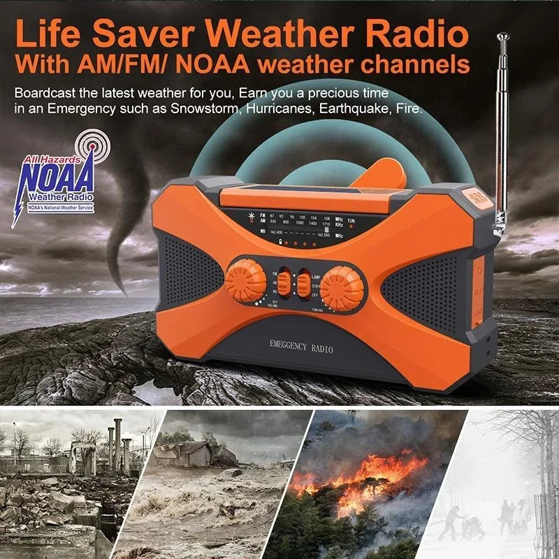 STONEGO Solar Hand Crank NOAA Emergency Weather Radio With Charger