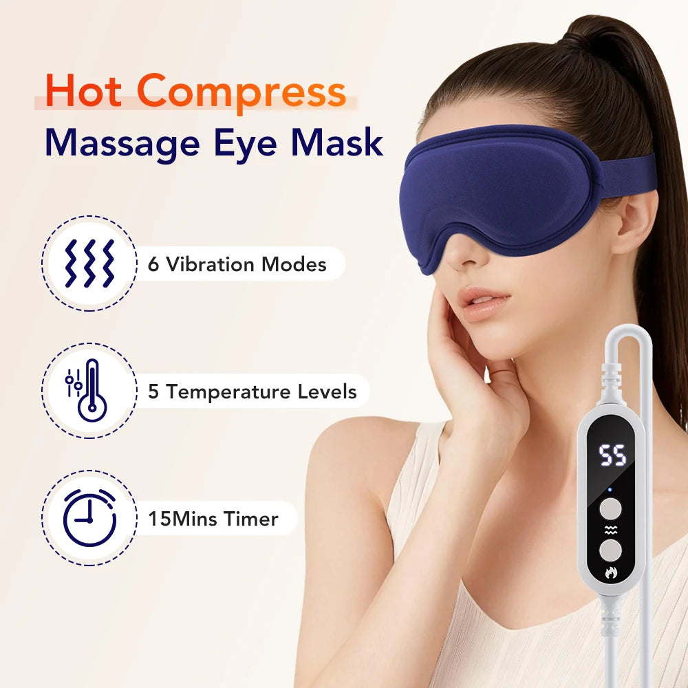 PASTSKY 3D Heated Eye Massager Mask With Smart Timer Control