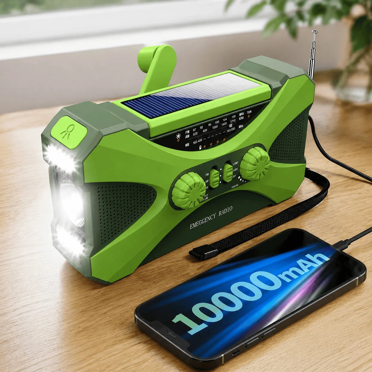 STONEGO Solar Hand Crank NOAA Emergency Weather Radio With Charger