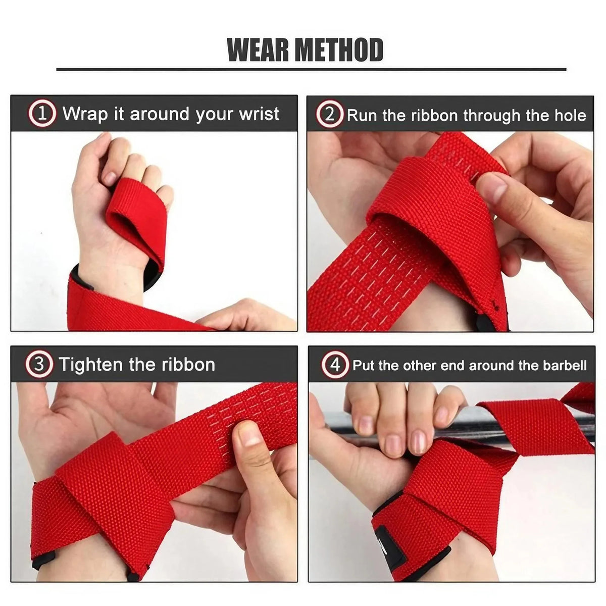 Heavy Duty Padded Wrist Lifting Straps for Weightlifting and Powerlifting