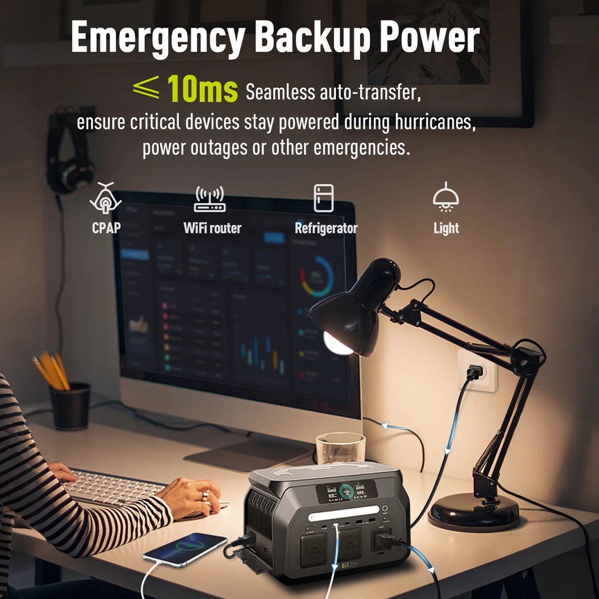 OSCAL IEE 800W Portable Power Station With LiFePO4 Battery