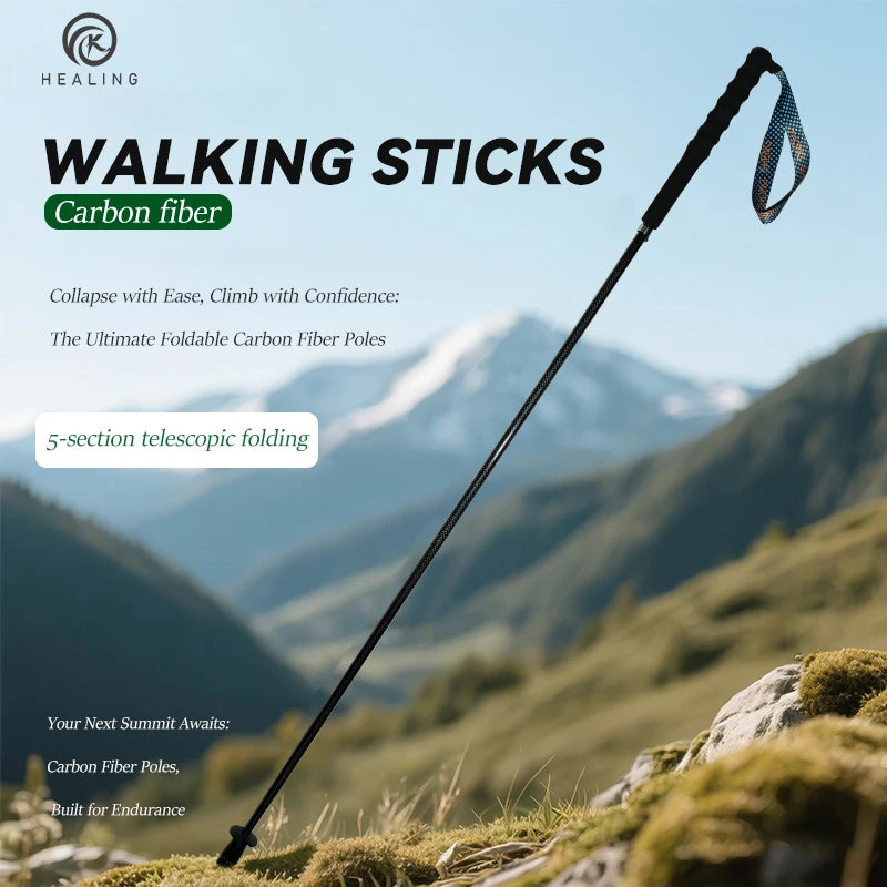 Ok Healing T800 Carbon Fiber Telescopic Hiking Trekking Poles
