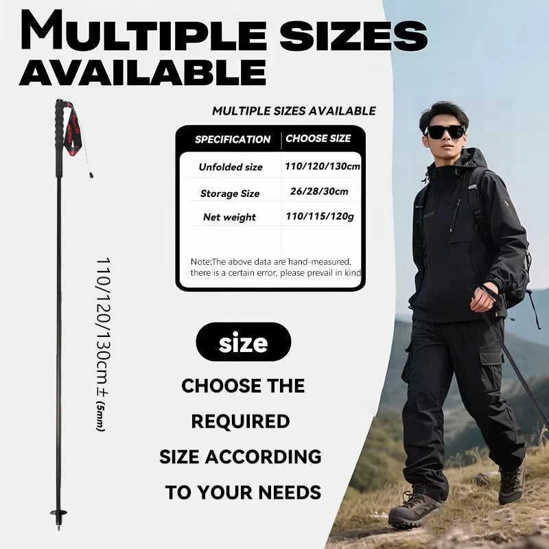 OKHEALING Carbon Fiber Foldable Trekking Poles For Hiking Travel