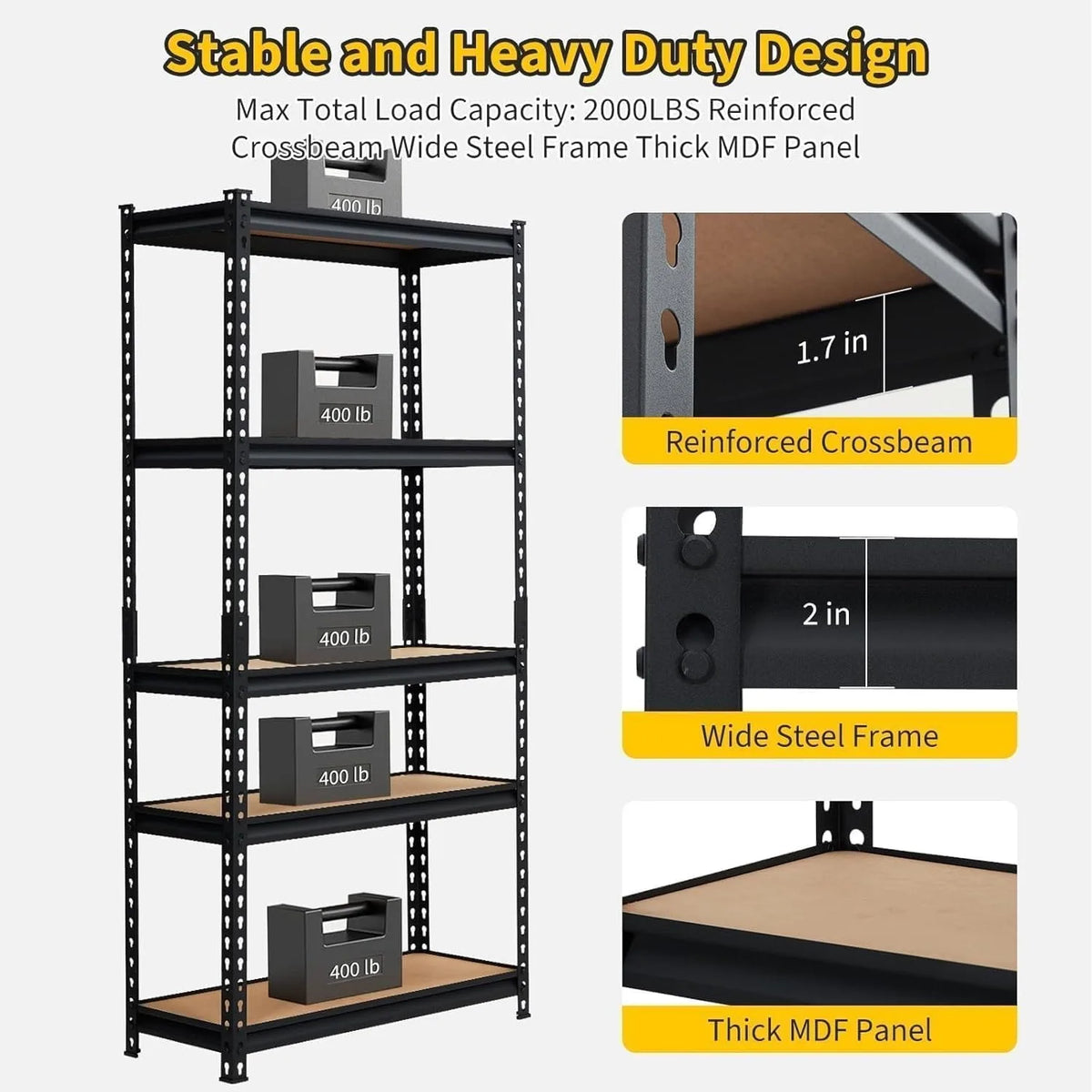 Heavy Duty Metal Garage Storage Shelving And Utility Rack