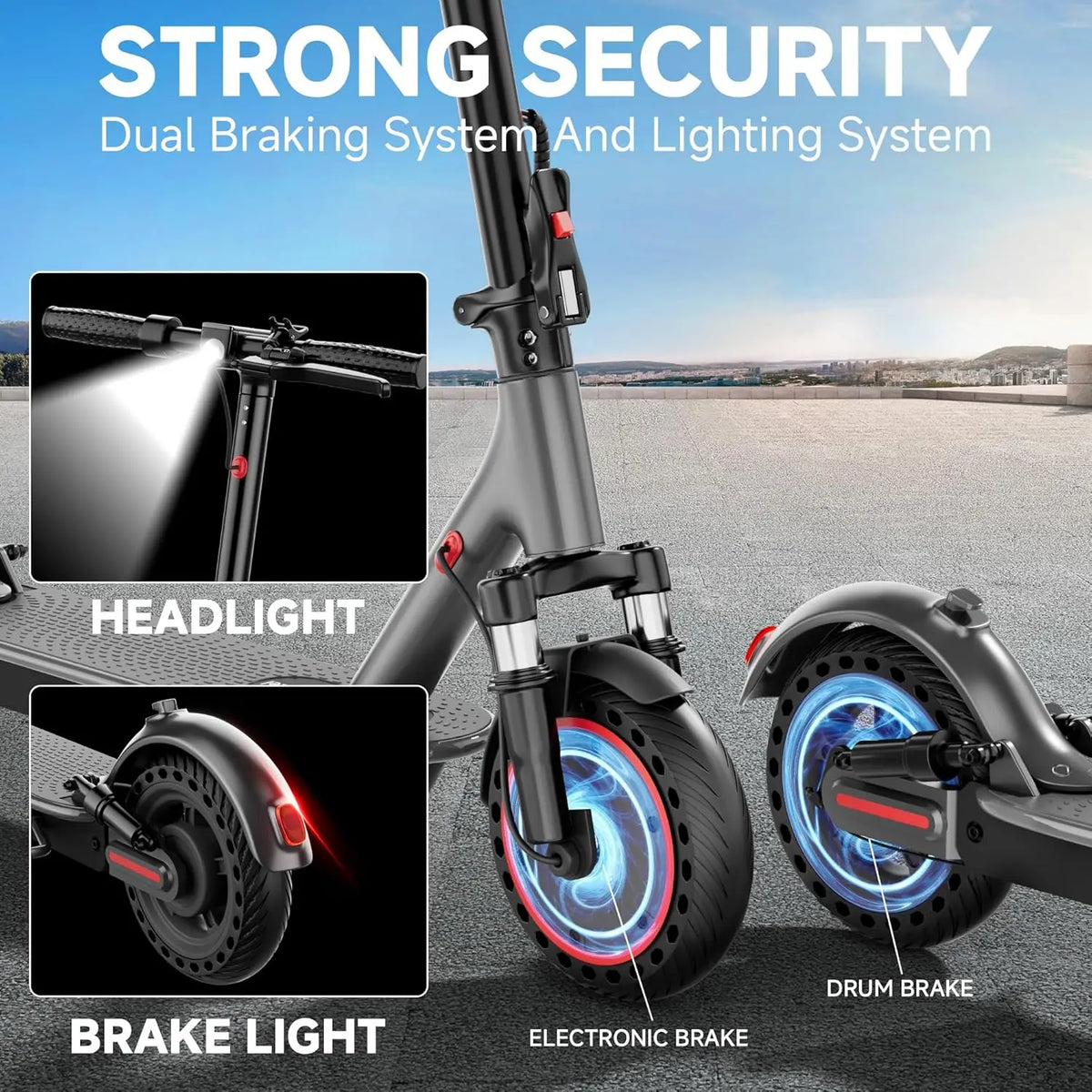 AOVOPRO 500W Electric Scooter With App Control And Solid Tires