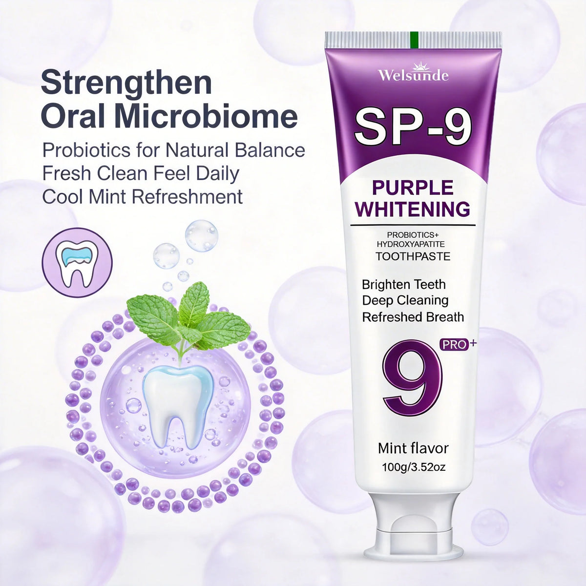 Welsunde Hydroxyapatite Toothpaste For Teeth Whitening And Fresh Breath