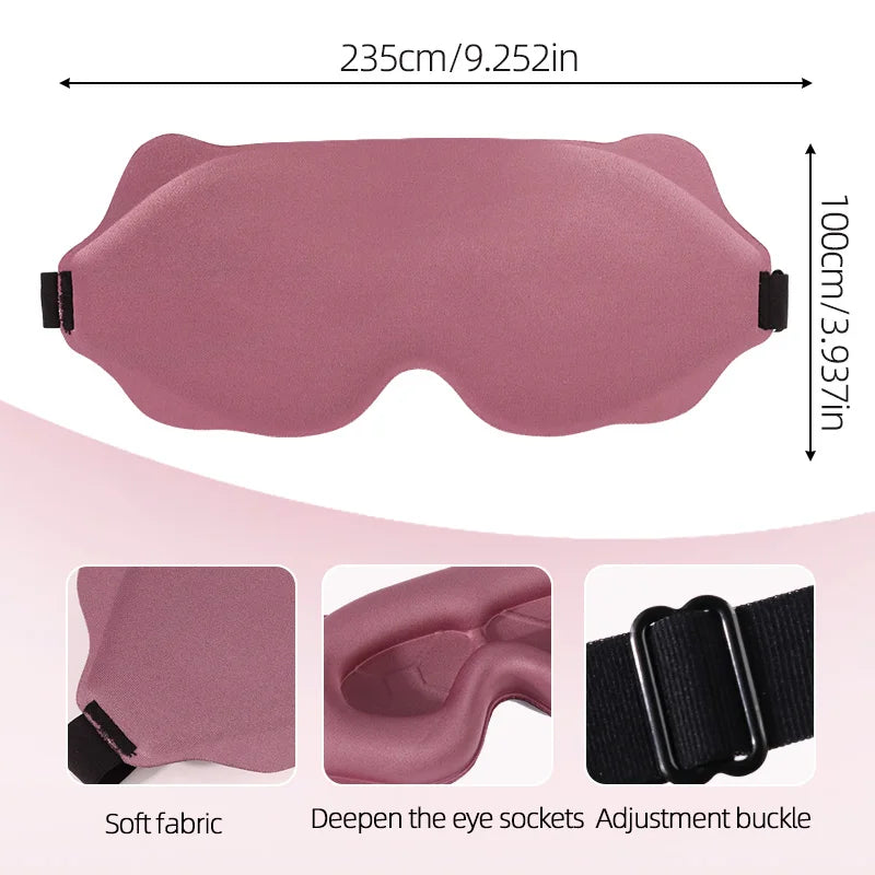 3D Contoured Eye Mask For Sleeping Light Blocking Blindfold