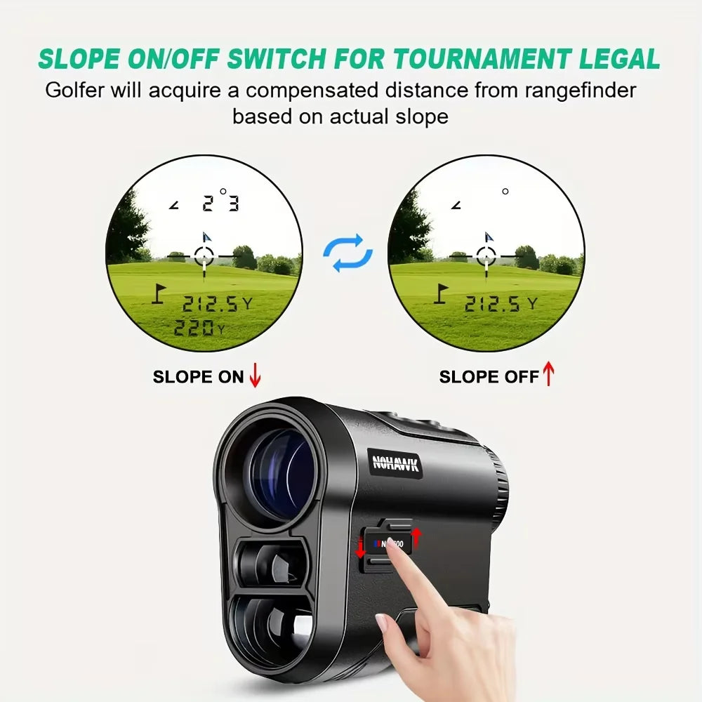 Nohawk Golf Rangefinder Slope 1000M Range 6X Magnification Flag Lock