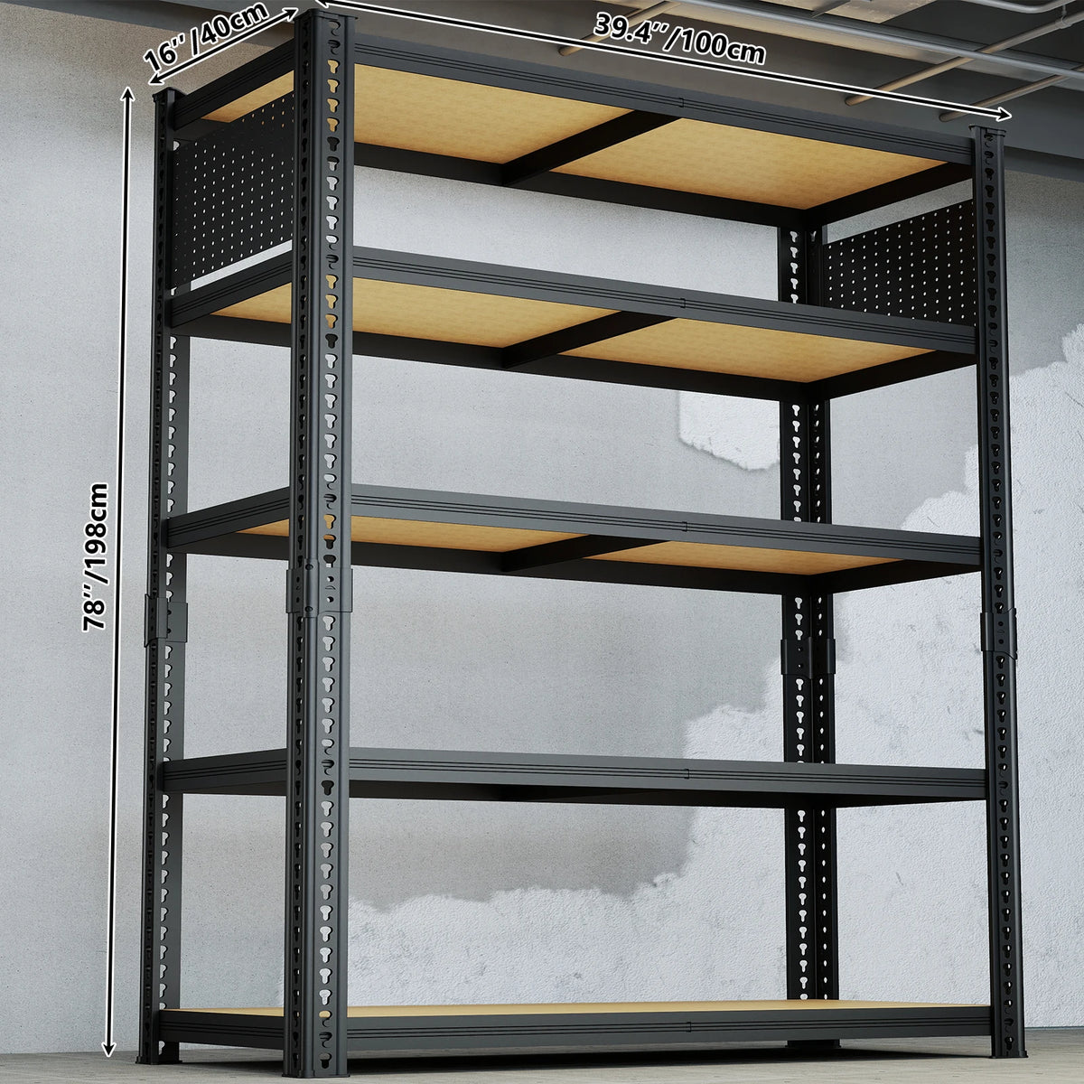 SARENZOON Adjustable Heavy Duty Metal Shelving Unit With Pegboard Panel System
