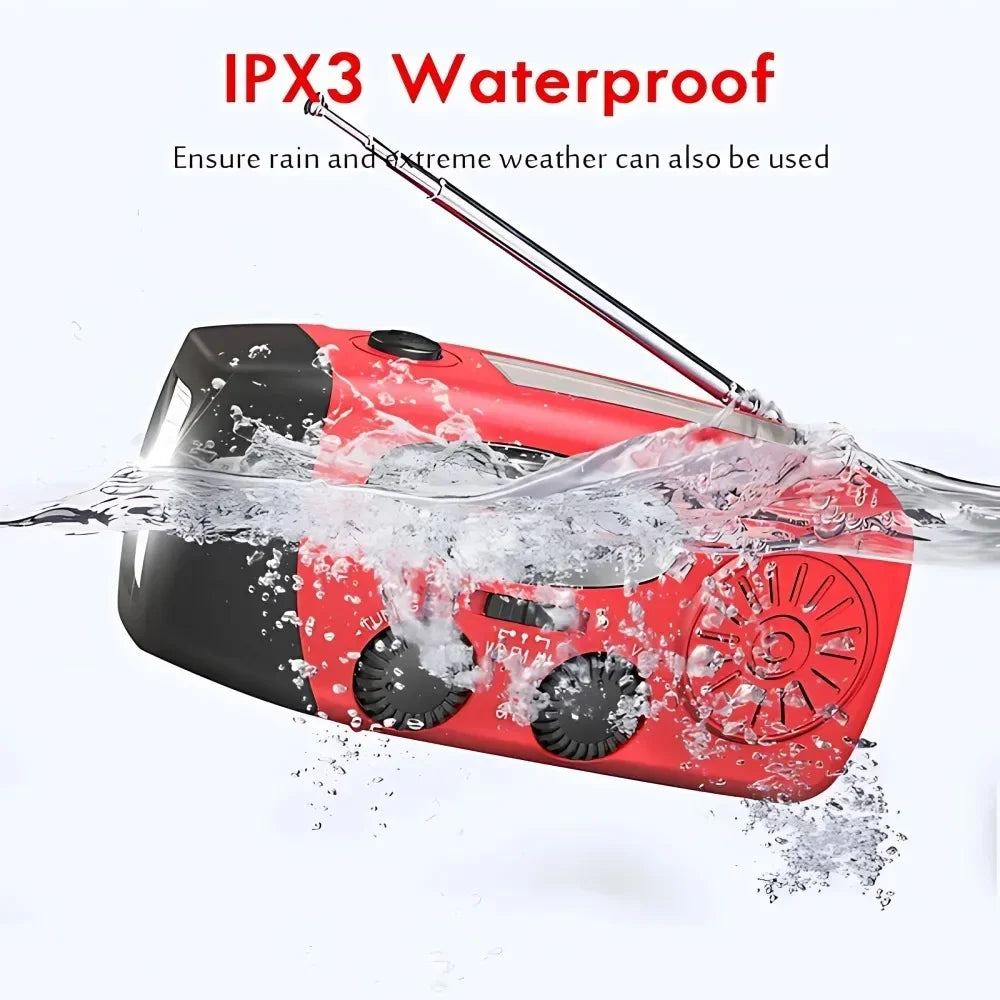 Portable Solar Hand Crank Emergency Radio With NOAA Weather Alerts