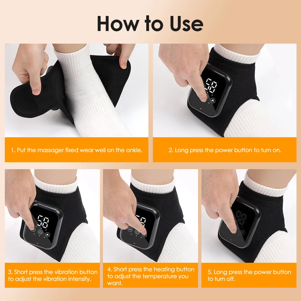 Hailicare Electric Heated Ankle Brace With Vibration Support