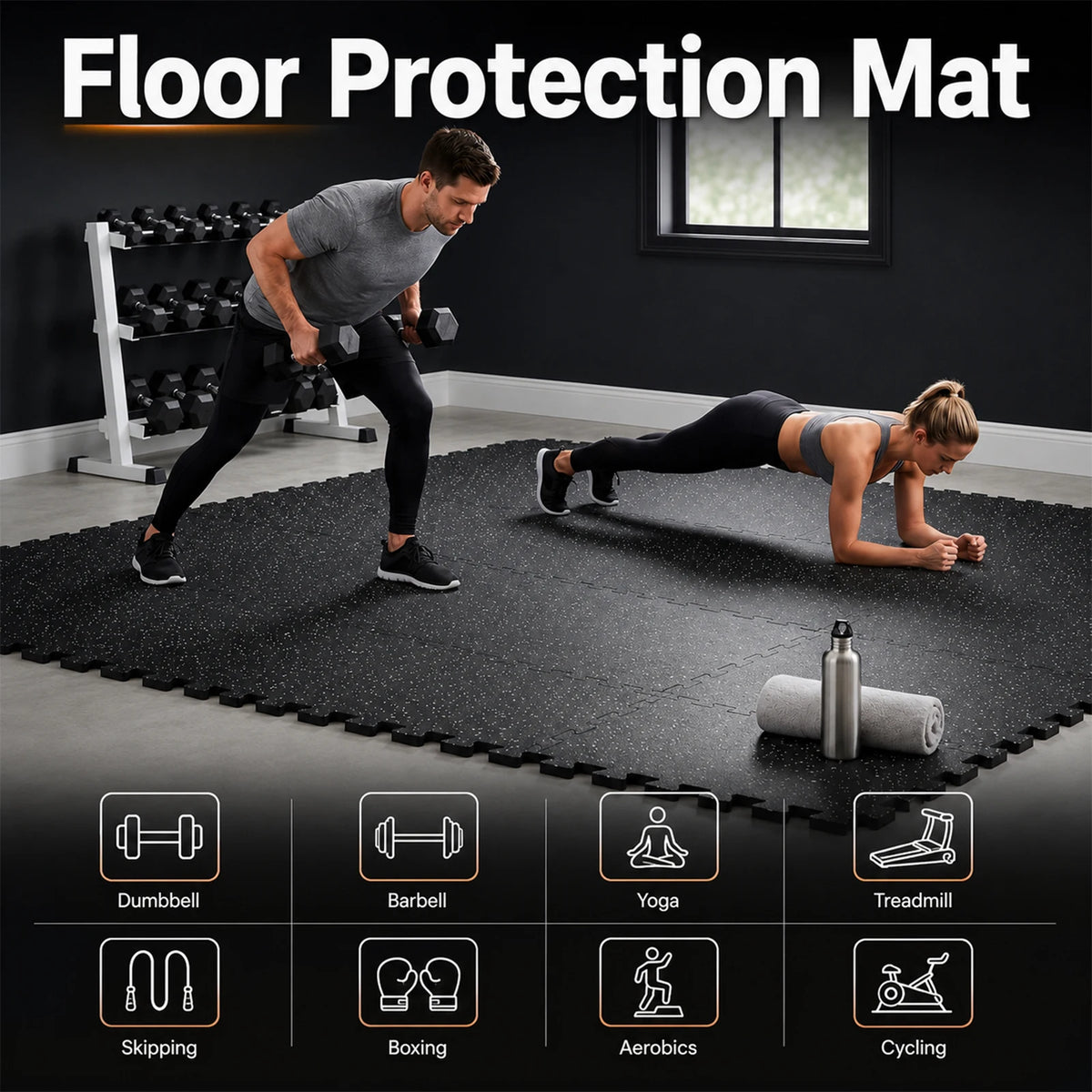 Interlocking EVA Foam Exercise Mats for Home Gym and Workouts