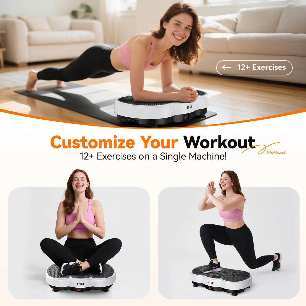 HTM Whole Body Vibration Fitness Plate With Calorie Counter Machine