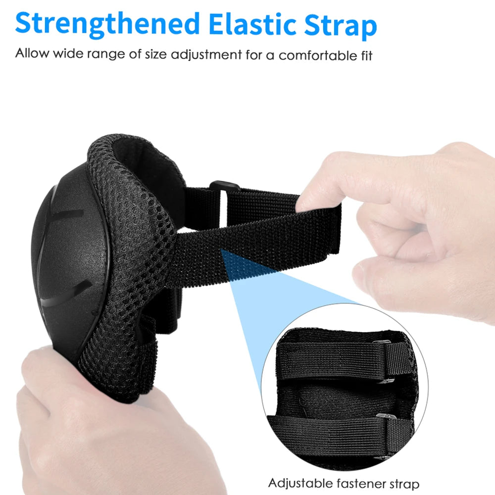 Kids Helmet Knee Elbow Wrist Guards Protective Gear Set