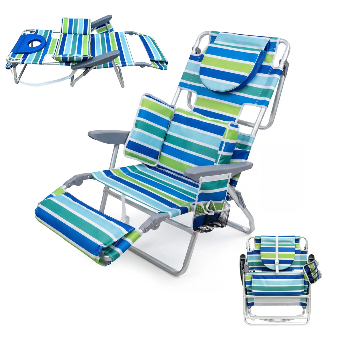 HiMISS Face Down Sunbathing Chair With Adjustable Footrest Support