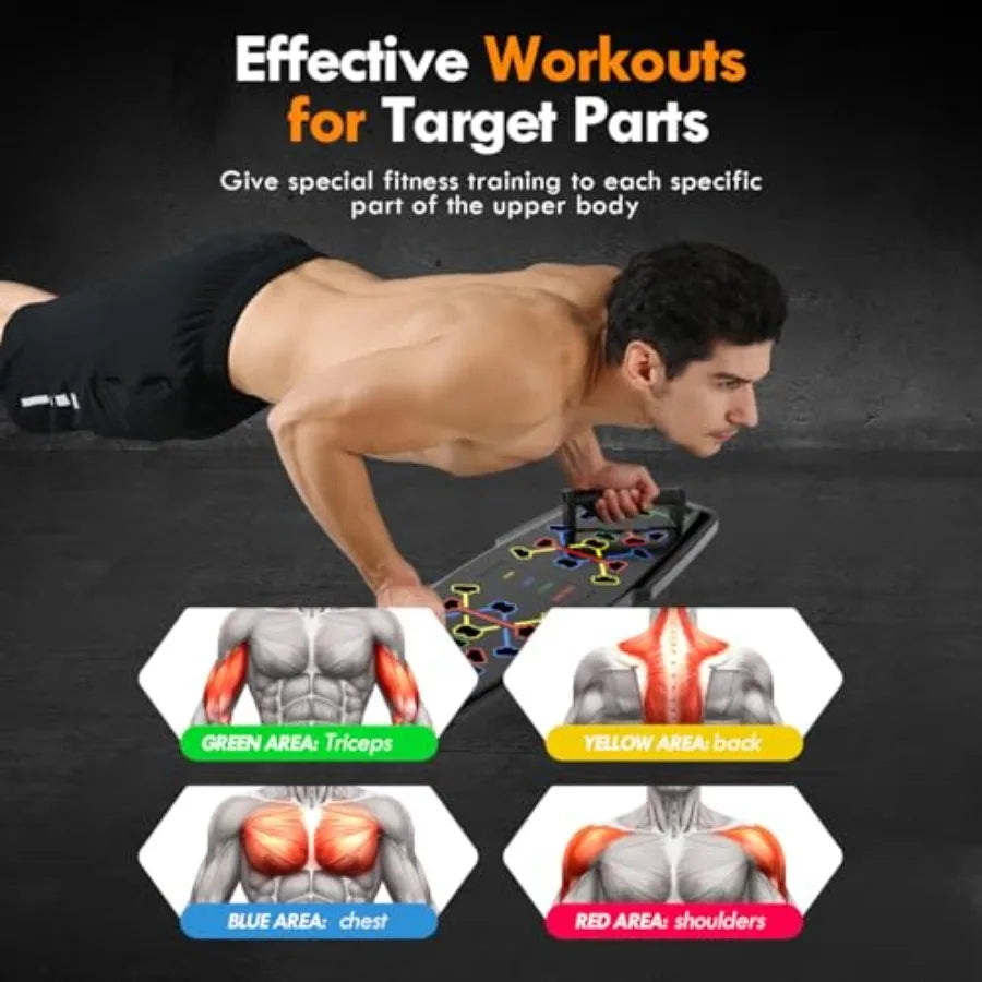 Push Up Board Pilates Bar Exercise Set With Resistance Bands