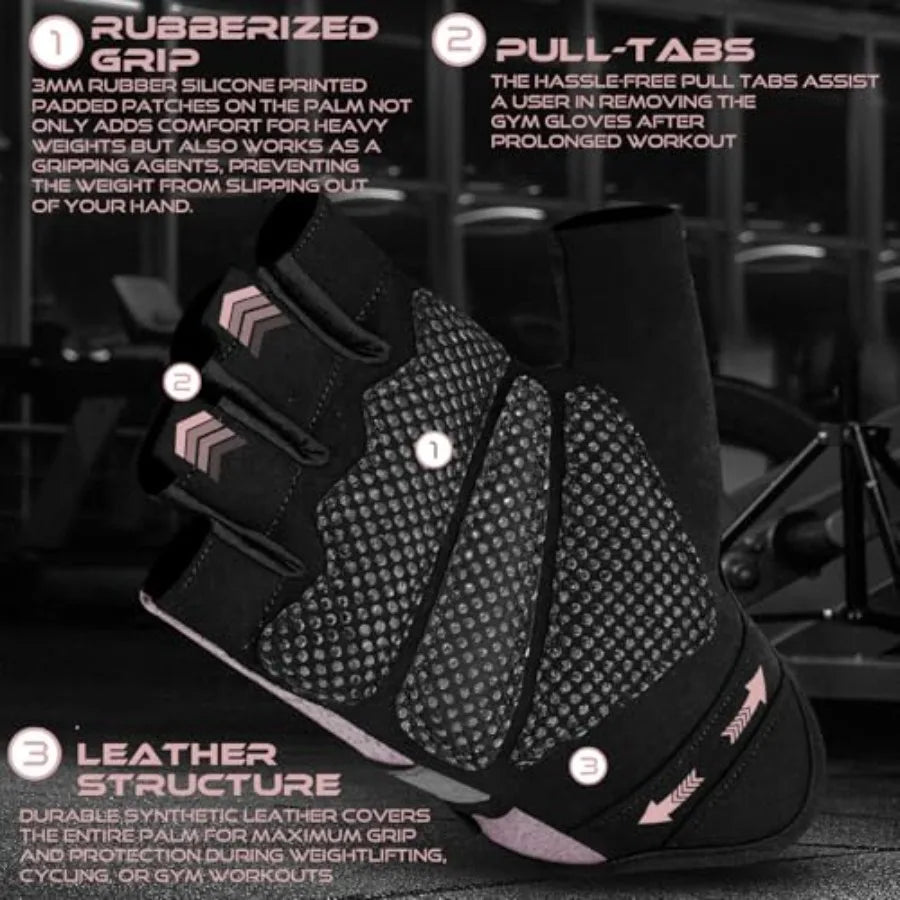 Fingerless Weight Lifting Gloves With Breathable Padded Palms For Gym