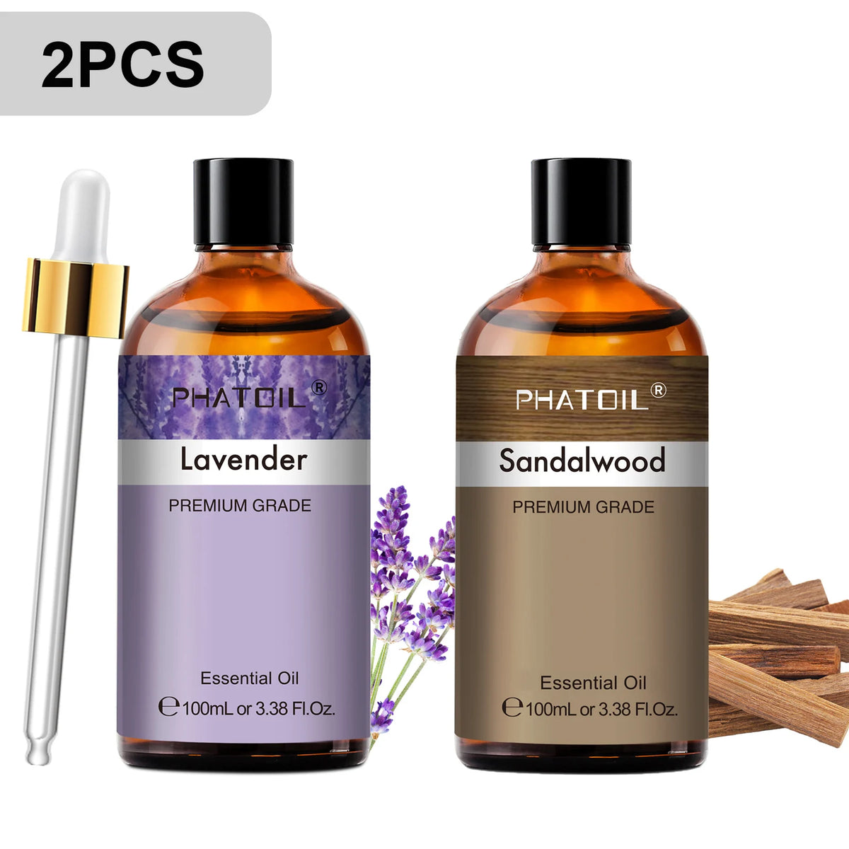Phatoil Essential Oils Set Vanilla Lavender Sandalwood Lemon Cinnamon