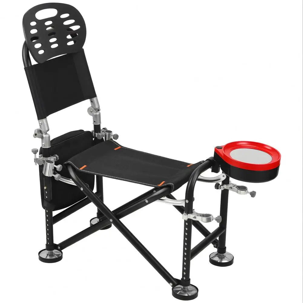 Adjustable Folding Fishing Chair With 13 Gears Backrest Rod Holder