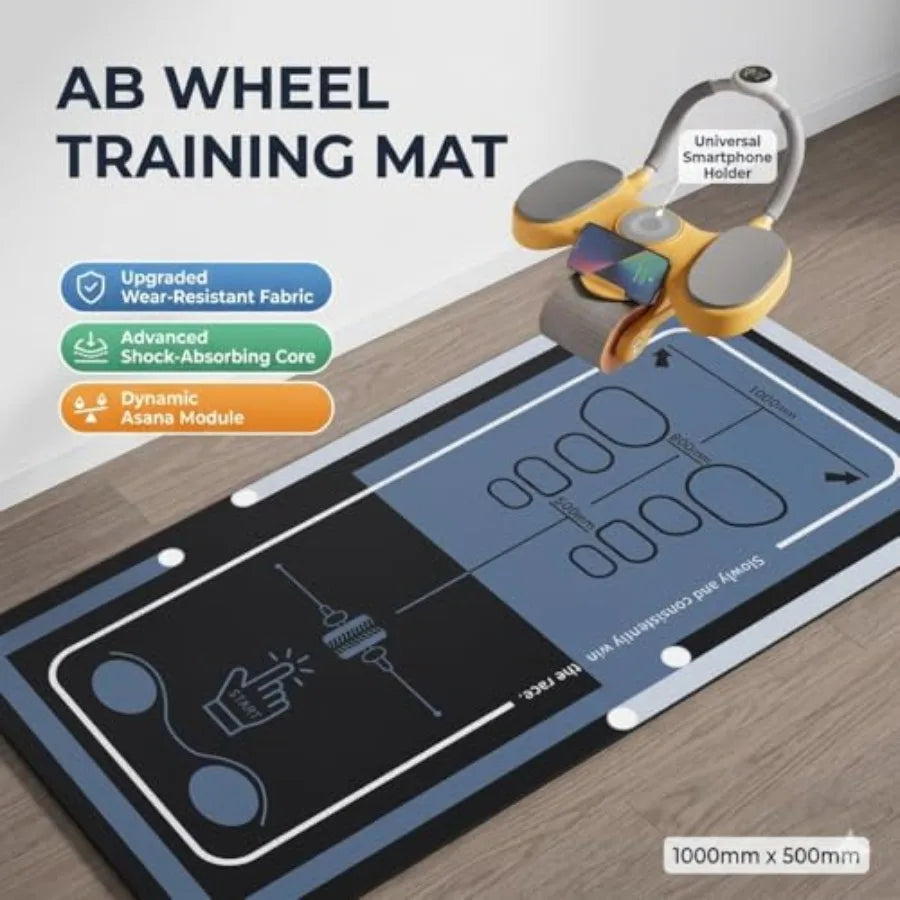 Non Slip Ab Roller Exercise Mat With Durable Storage Bag