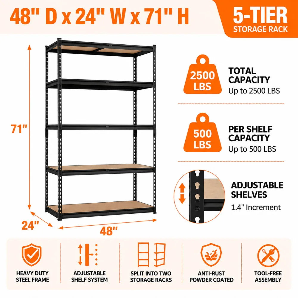 Heavy Duty Metal Garage Storage Shelving And Utility Rack