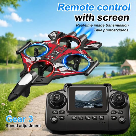 ZNLYRION Fighter Shape RC Drone With Screen Remote And Camera