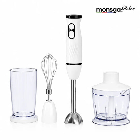 MONSGA 4 In 1 Electric Immersion Hand Blender With Accessories