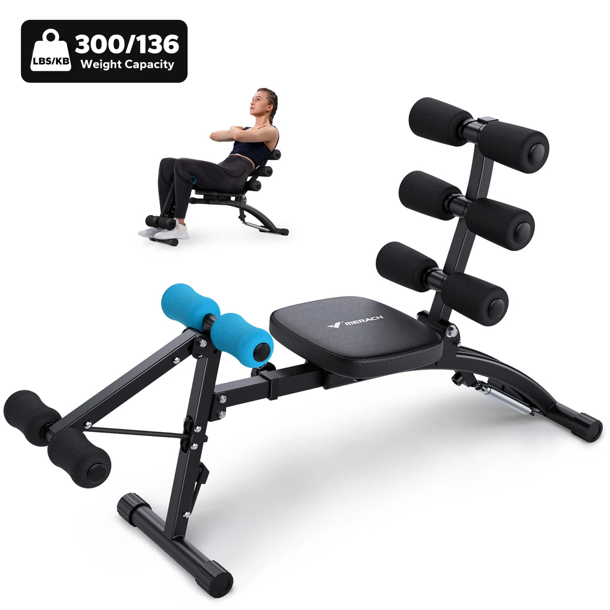 MERACH Adjustable Ab Trainer Bench for Home Gym Workouts