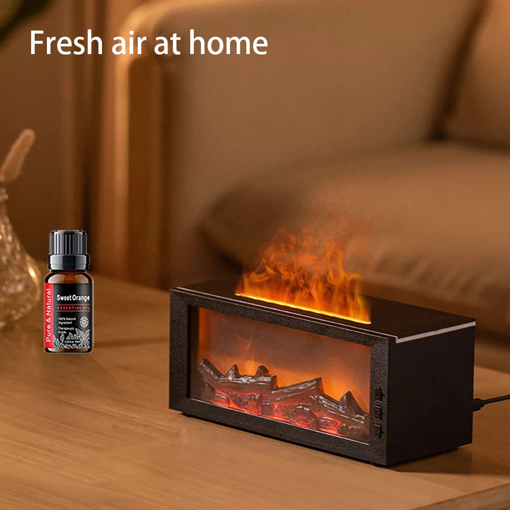 Flame Effect Humidifier And Aroma Diffuser With Remote Control