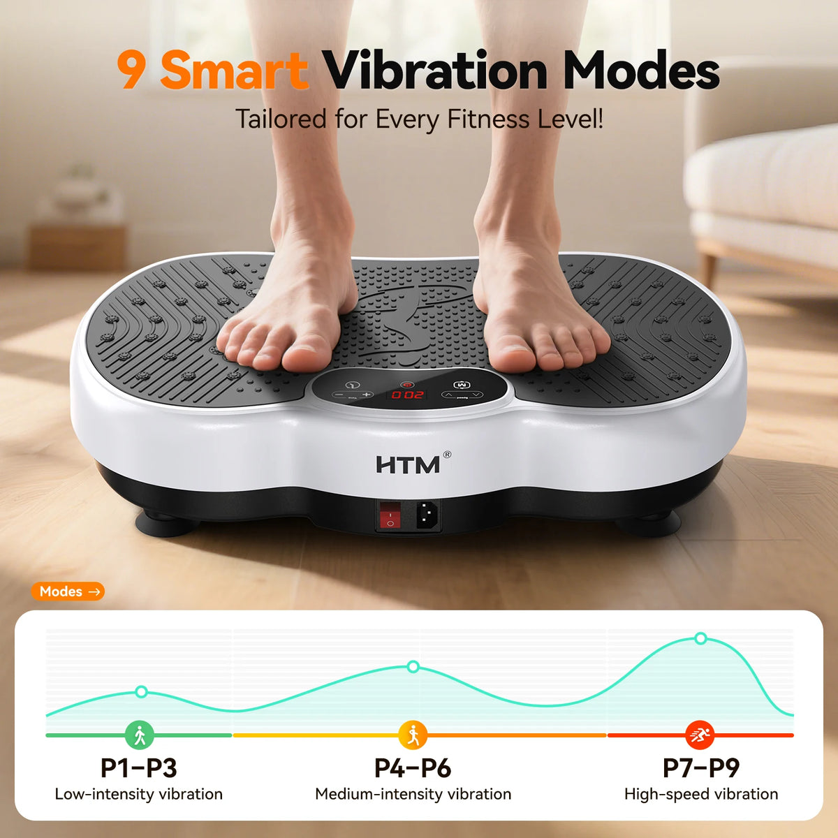 HTM Whole Body Vibration Fitness Plate With Calorie Counter Machine
