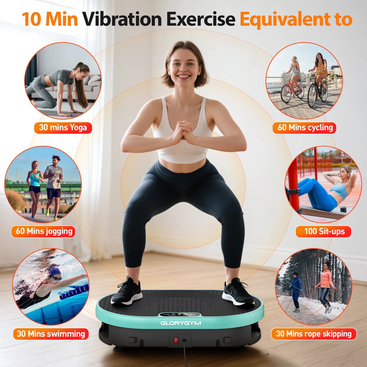 LED Display Whole Body Vibration Plate Exercise Machine Fitness Equipment