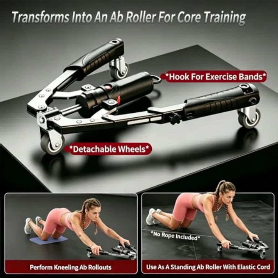 Adjustable Hydraulic Twister Arm Trainer And Ab Roller Wheel