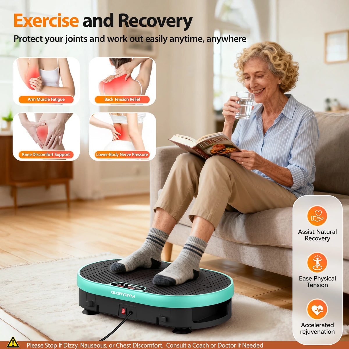LED Display Whole Body Vibration Plate Exercise Machine Fitness Equipment