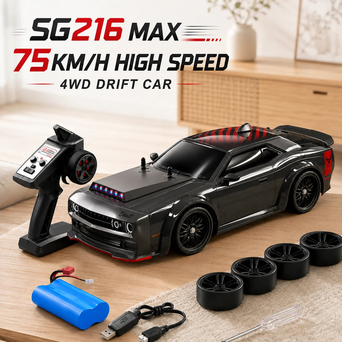 ZNLYRION SG216MAX Brushless RC Drift Car With LED Lights