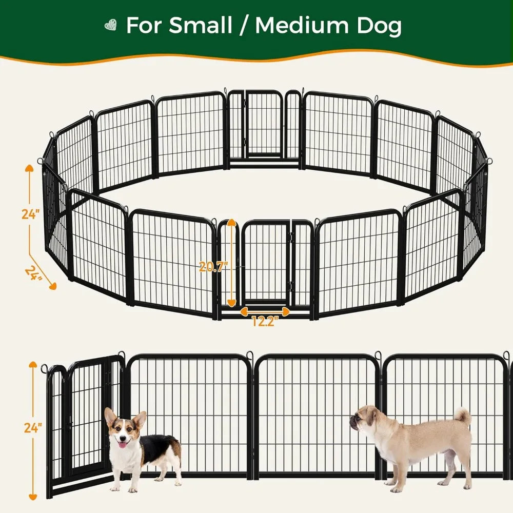 Heavy Duty Metal Outdoor Dog Playpen for Camping and Yard