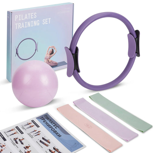GAOMON Pilates Ring Set With Resistance Bands And Mini Ball