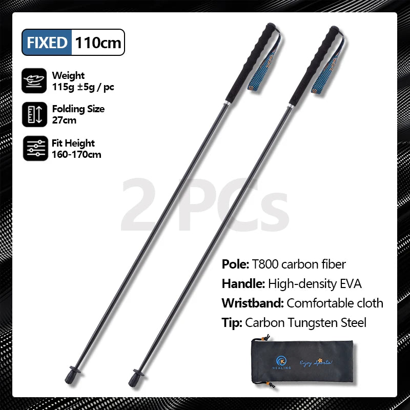Ok Healing T800 Carbon Fiber Telescopic Hiking Trekking Poles