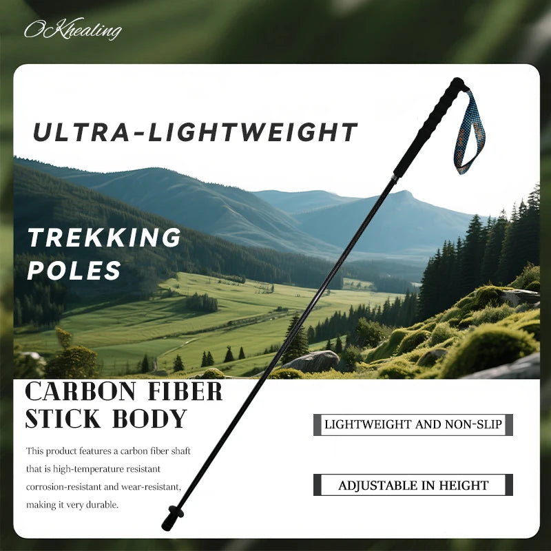 Ok Healing T800 Carbon Fiber Telescopic Hiking Trekking Poles