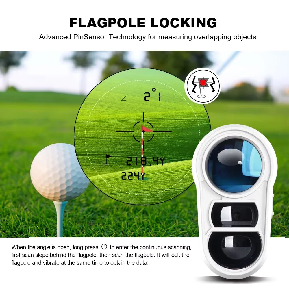 Nohawk Golf Rangefinder Slope 1000M Range 6X Magnification Flag Lock