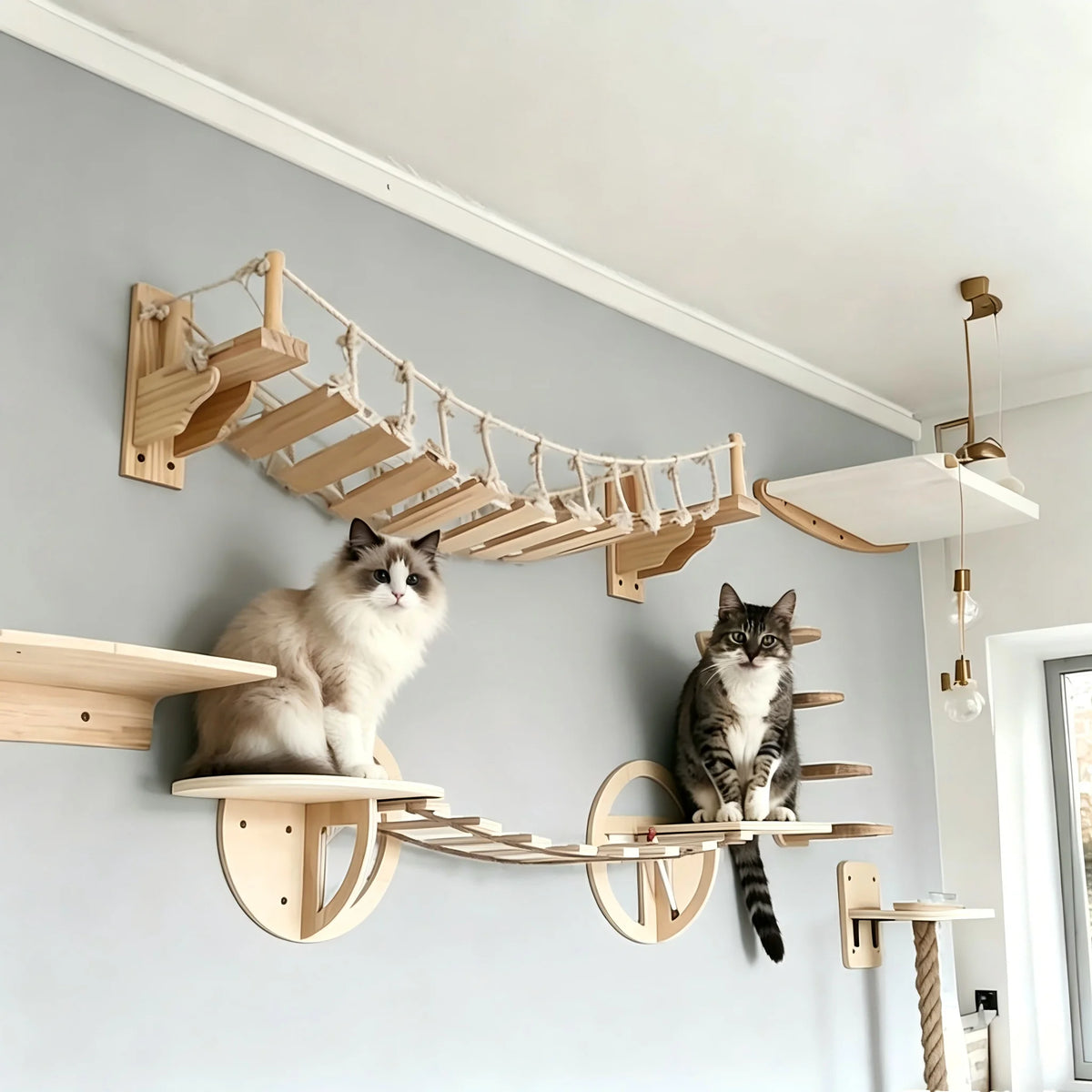 CWV Wall Mounted Cat Bridge With Sisal Climbing Surface