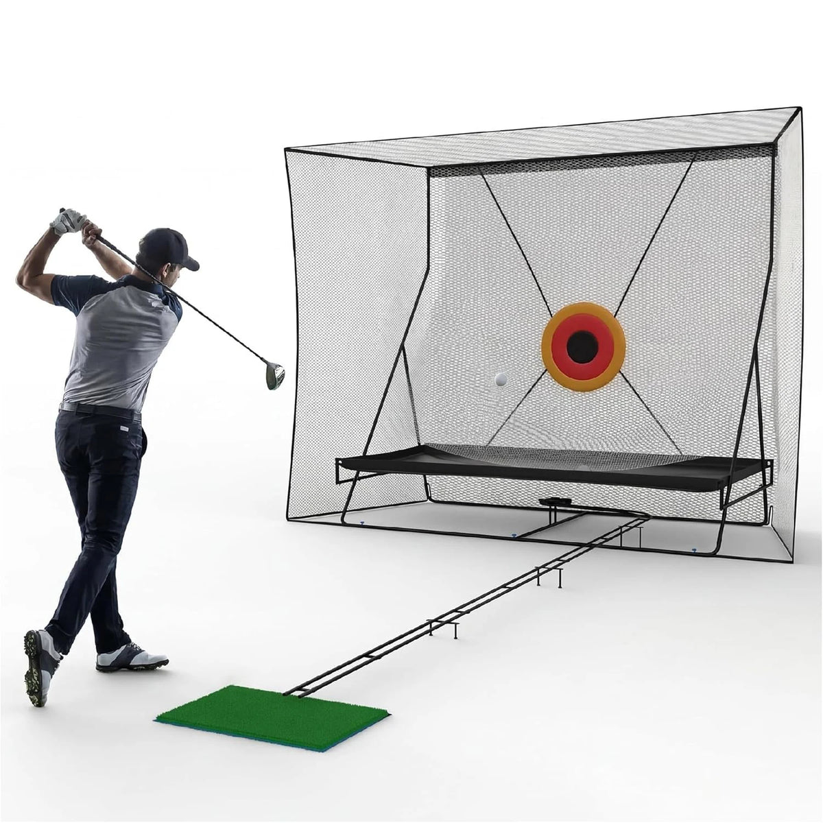 HiMISS Golf Hitting Practice Net With Automatic Ball Retrieval