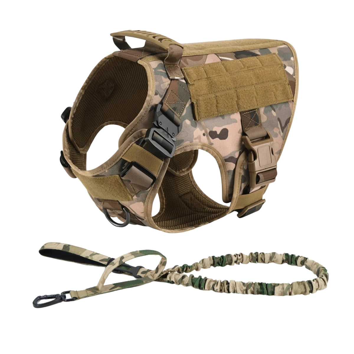 PETRAVEL Tactical Dog Harness With MOLLE Pouches for Training and Walking