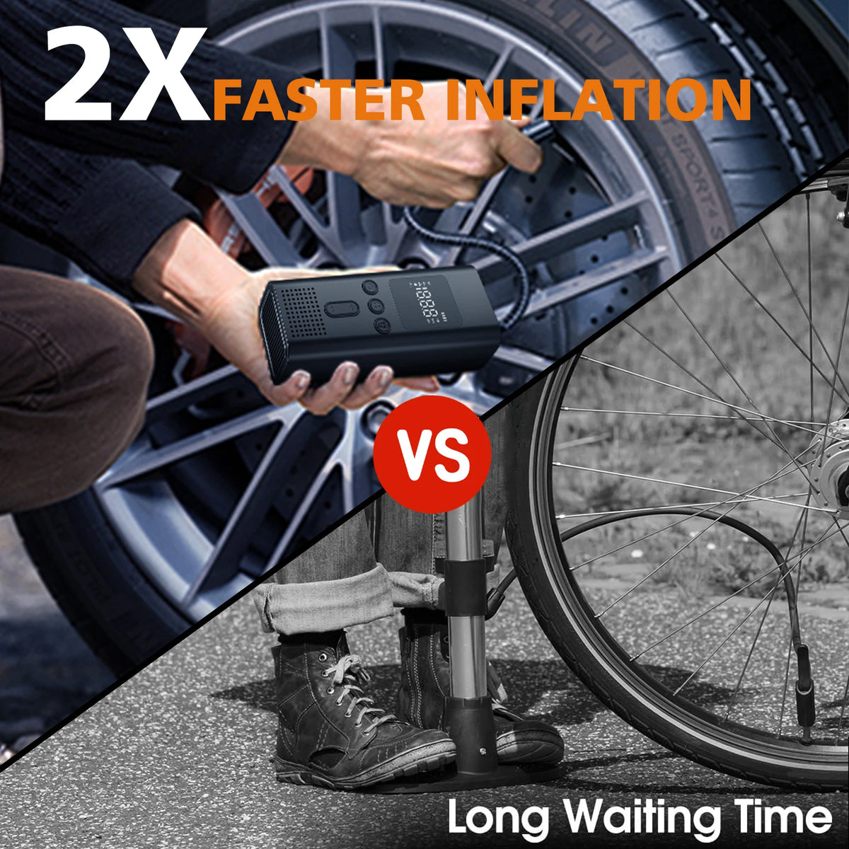 Portable Electric Digital Inflator Pump For Bicycle And Car Tires