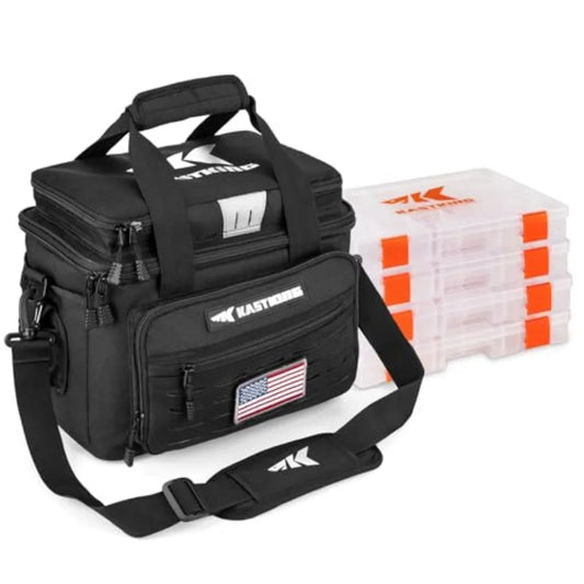 Two Layer Polyester Fishing Tackle Bag With Four Rotating Trays